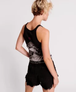 Tees & Tanks|ONE TEASPOON Black X-Ray Rib Singlet