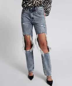 Denim Jeans|ONE TEASPOON Blue Blossom Super Messed Up High Waist Awesome Baggies Jeans
