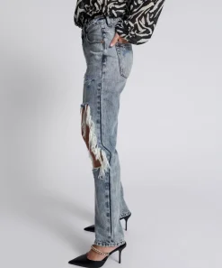 Denim Jeans|ONE TEASPOON Blue Blossom Super Messed Up High Waist Awesome Baggies Jeans