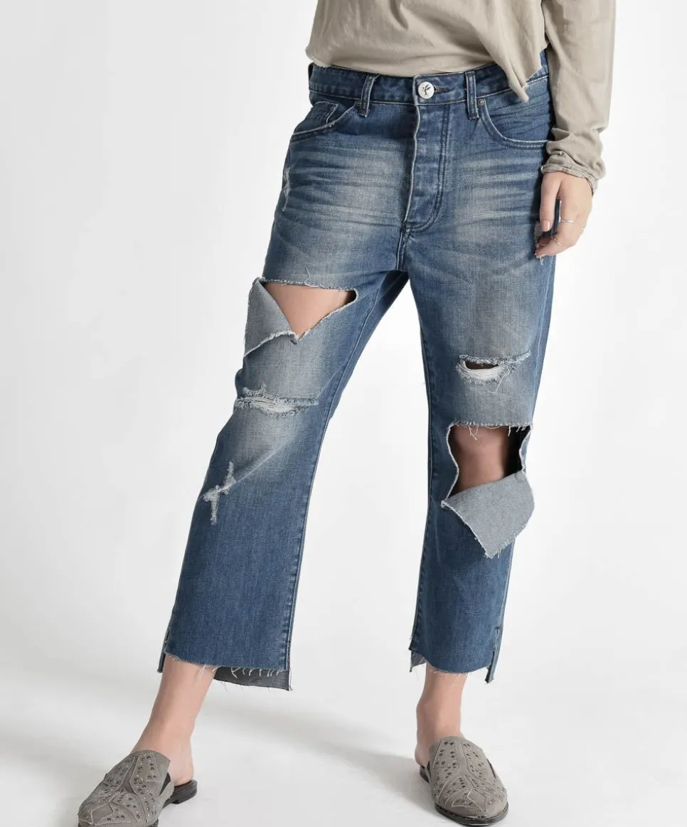 Denim Jeans|ONE TEASPOON Blue Cult Hooligans Low Waist Relaxed Straight Leg Jeans