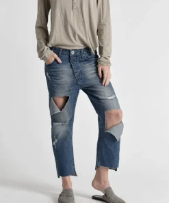 Denim Jeans|ONE TEASPOON Blue Cult Hooligans Low Waist Relaxed Straight Leg Jeans
