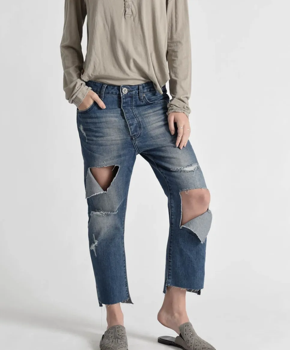 Denim Jeans|ONE TEASPOON Blue Cult Hooligans Low Waist Relaxed Straight Leg Jeans