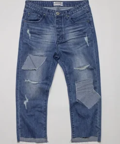 Denim Jeans|ONE TEASPOON Blue Cult Hooligans Low Waist Relaxed Straight Leg Jeans