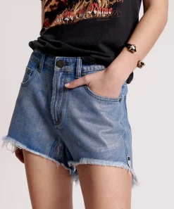 Denim Shorts|ONE TEASPOON Blue Future Bonitas High Waist Denim Shorts