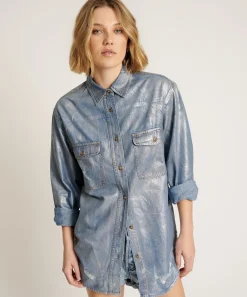 Shirts|ONE TEASPOON Blue Future Everyday Denim Shirt