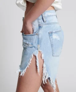 Denim Shorts|ONE TEASPOON Blue Latte Frankies Long Length Denim Shorts