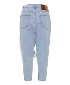 Denim Jeans|ONE TEASPOON Blue Latte Kingpins Cropped Boyfriend Jeans
