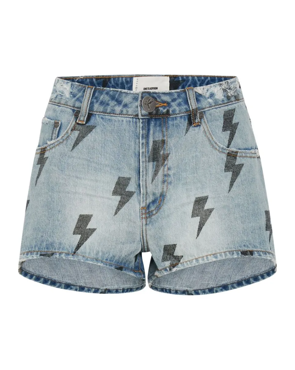 Denim Shorts|ONE TEASPOON Blue Lightning Bonita High Waist Denim Shorts