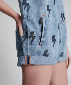 Denim Jumpsuits|ONE TEASPOON Blue Lightning Mini Braxton Jumpsuit