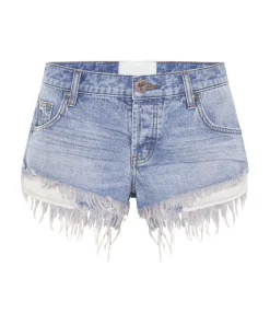 Denim Shorts|ONE TEASPOON Blue Lilac Dukes Low Waist Denim Shorts