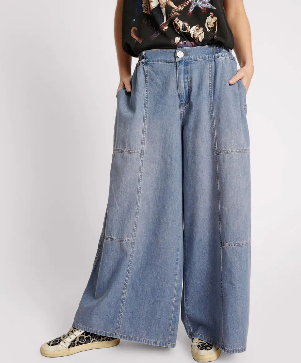 Denim Jeans|ONE TEASPOON Blue Lilac Palazzo Jeans