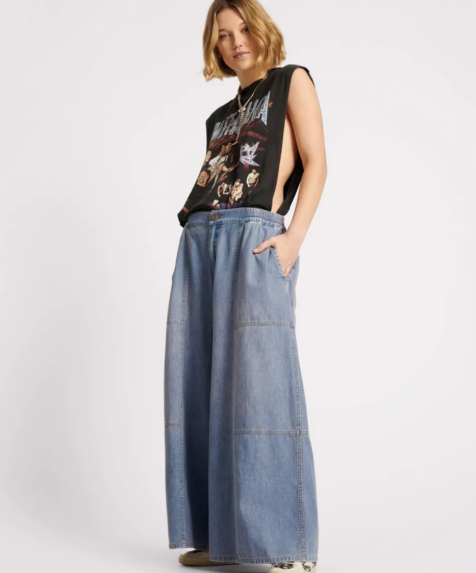 Denim Jeans|ONE TEASPOON Blue Lilac Palazzo Jeans
