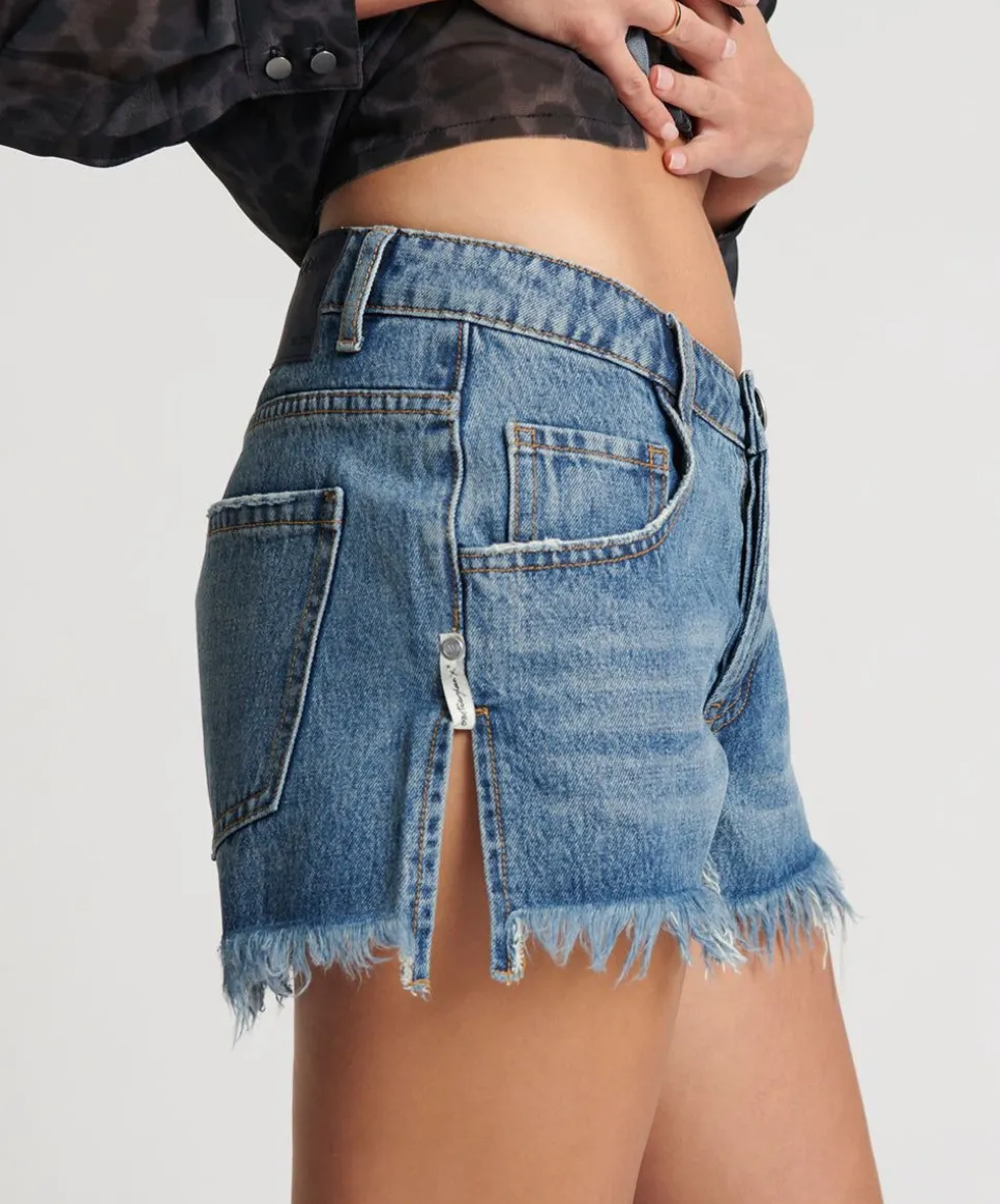Denim Shorts|ONE TEASPOON Blue Love Marlons Low Waist Boyfriend Shorts
