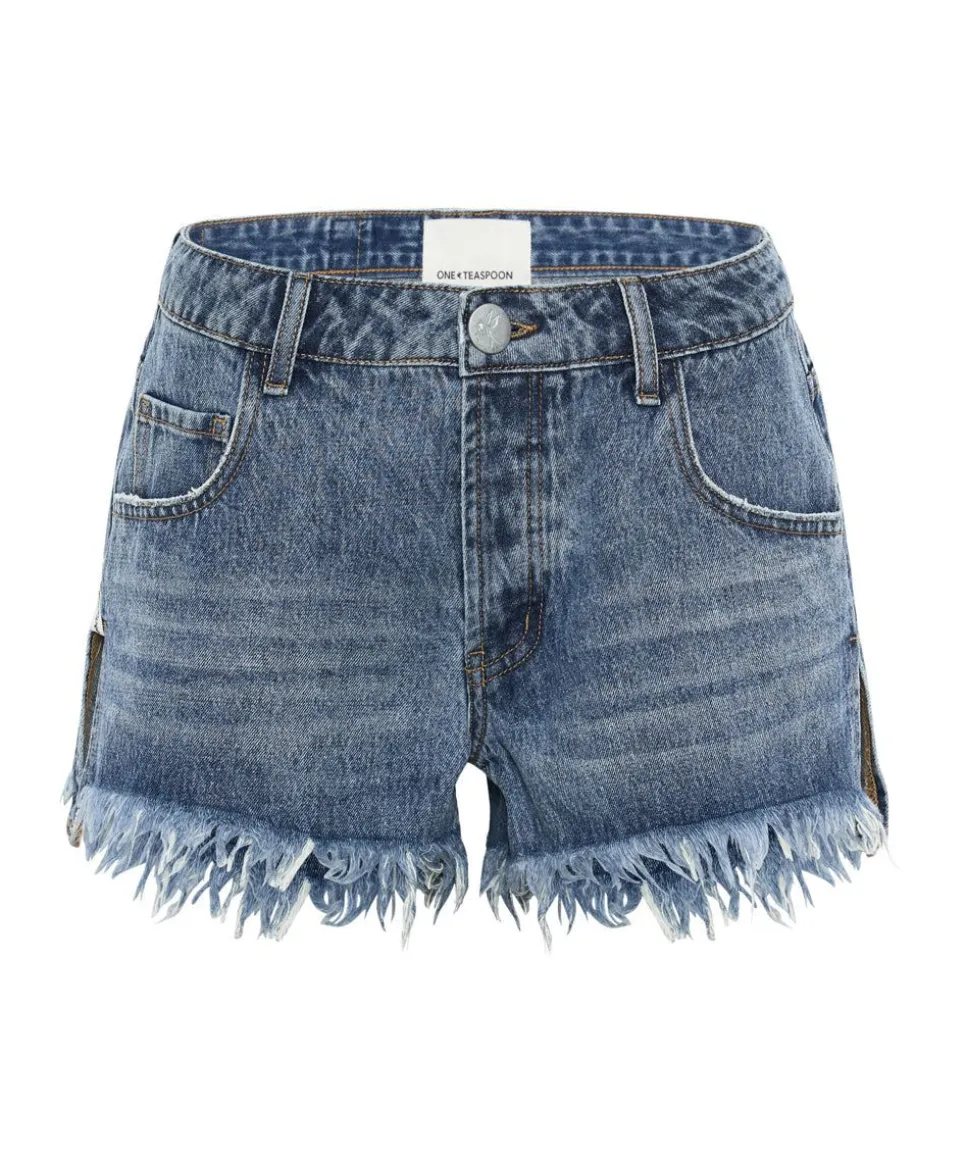 Denim Shorts|ONE TEASPOON Blue Love Marlons Low Waist Boyfriend Shorts