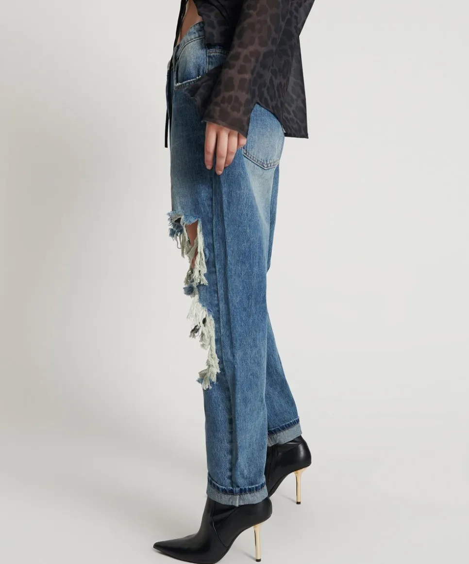 Denim Jeans|ONE TEASPOON Blue Love Saints Boyfriend Jeans