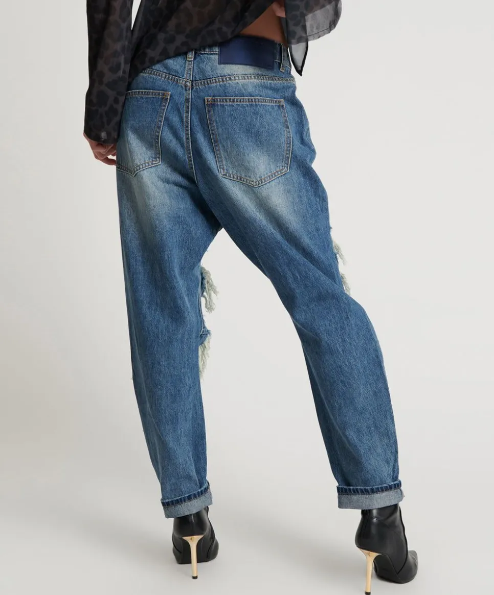 Denim Jeans|ONE TEASPOON Blue Love Saints Boyfriend Jeans