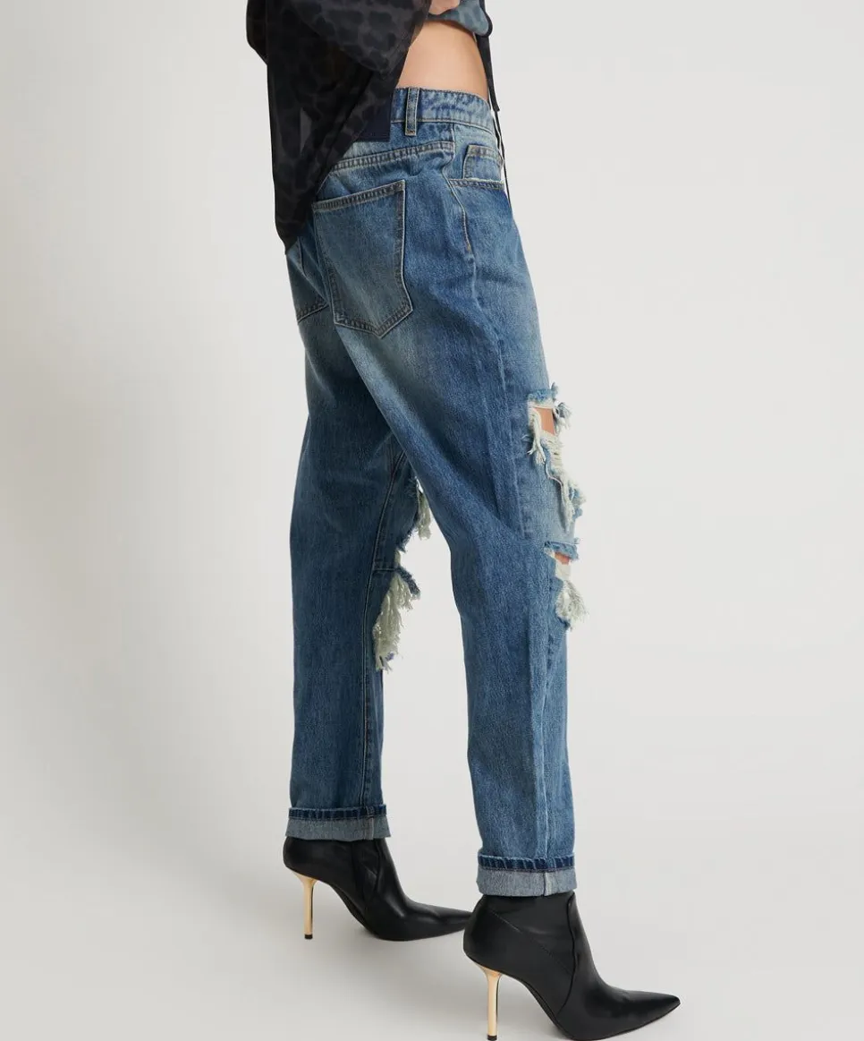 Denim Jeans|ONE TEASPOON Blue Love Saints Boyfriend Jeans