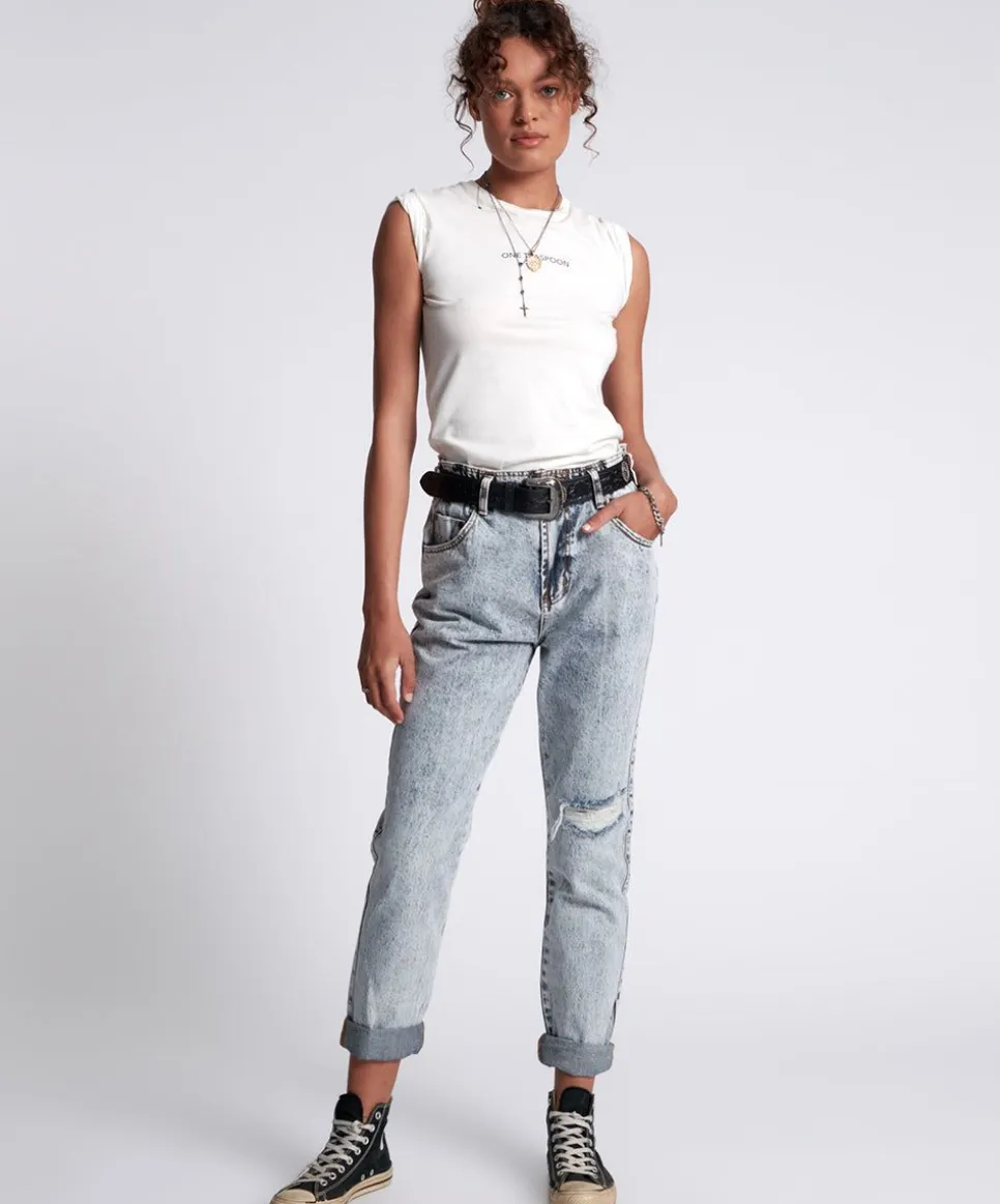Denim Jeans|ONE TEASPOON Blue Malt Pioneer High Waist Vintage Fit Jeans