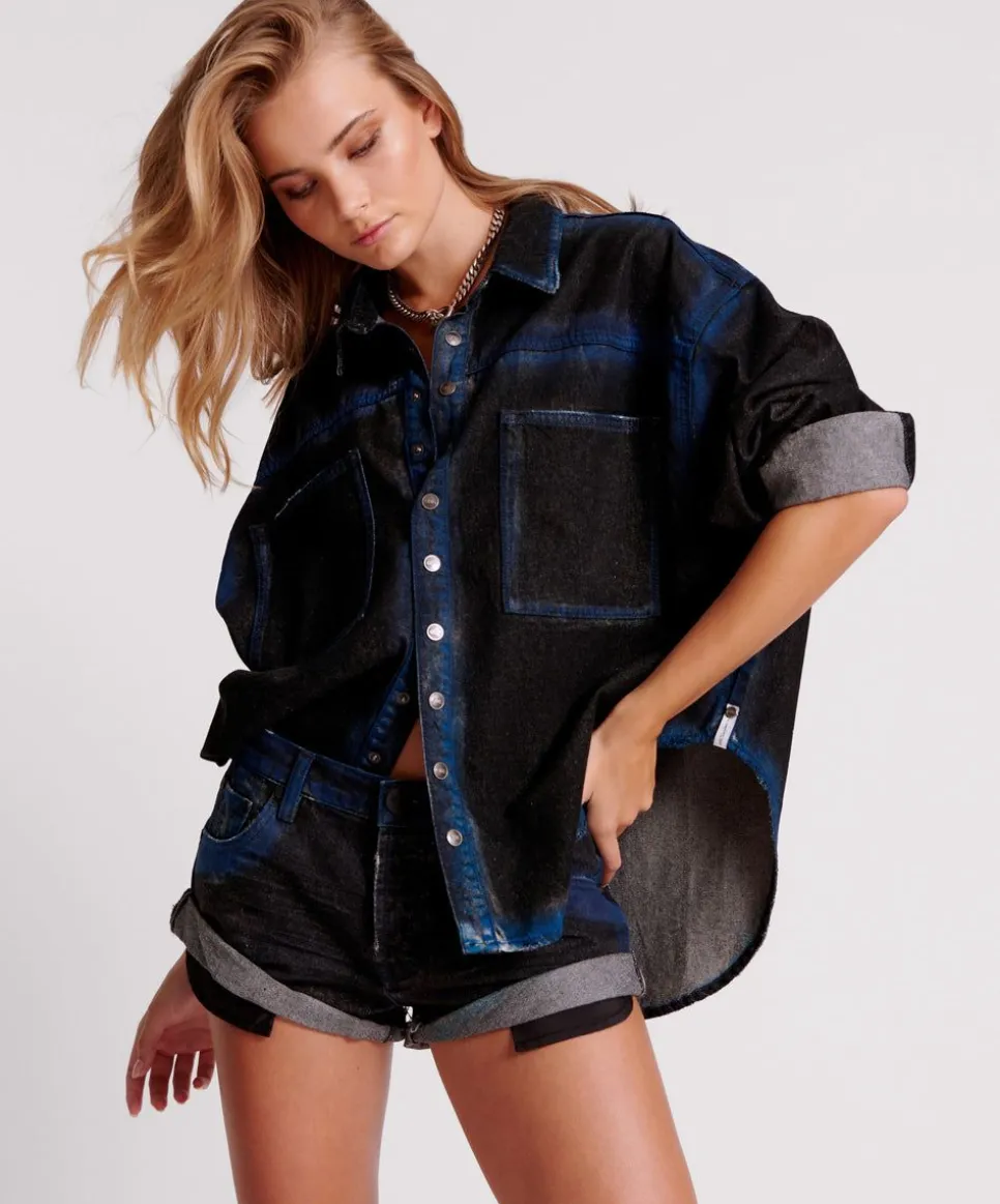 Denim Shorts|ONE TEASPOON Blue Punk Bandit Low Waist Denim Shorts