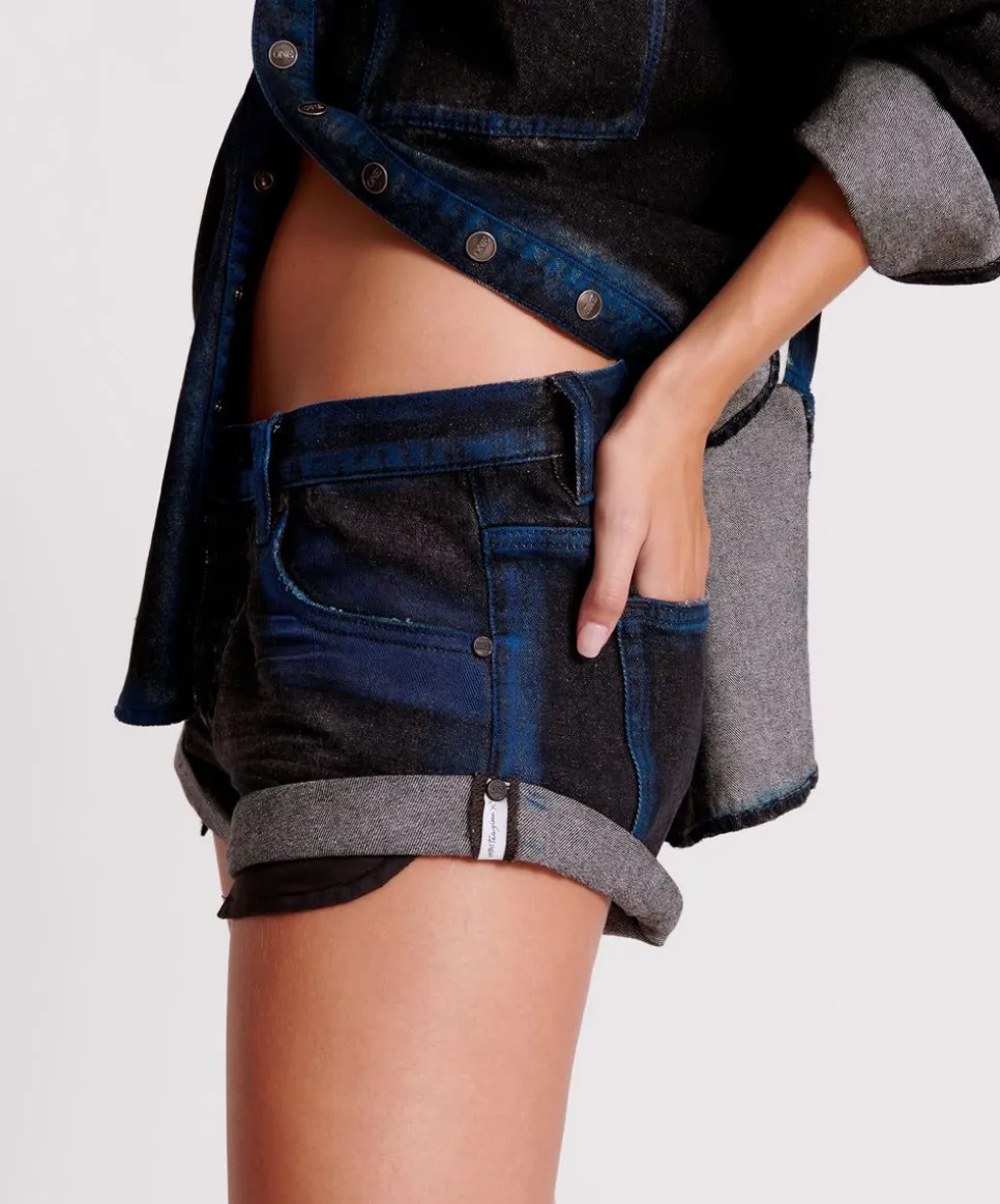 Denim Shorts|ONE TEASPOON Blue Punk Bandit Low Waist Denim Shorts