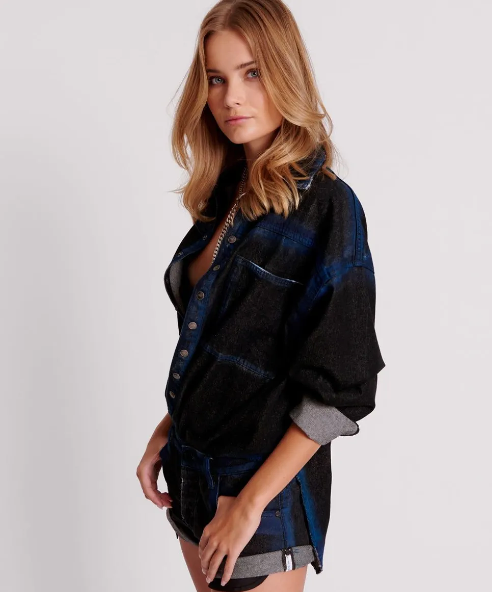 Shirts|ONE TEASPOON Blue Punk Daria Denim Shirt