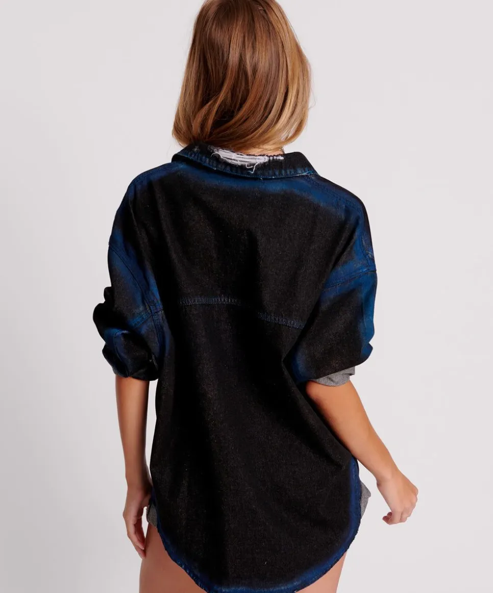 Shirts|ONE TEASPOON Blue Punk Daria Denim Shirt