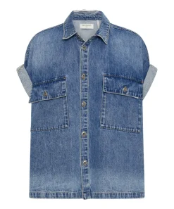 Shirts|ONE TEASPOON Blue Rapture Cut Off Denim Shirt