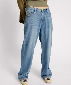 Denim Jeans|ONE TEASPOON Blue Rapture Jackson Mid Waist Wide Leg Denim Jeans