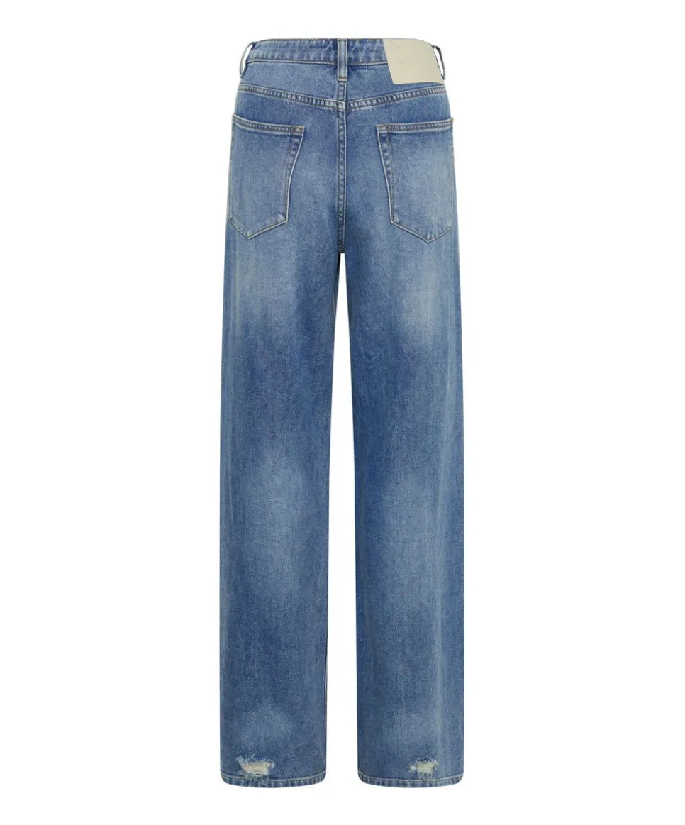 Denim Jeans|ONE TEASPOON Blue Rapture Jackson Mid Waist Wide Leg Denim Jeans