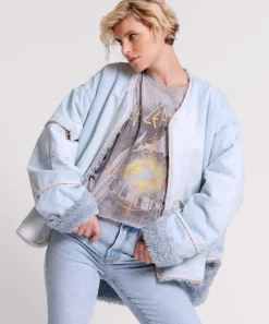 Jackets|ONE TEASPOON Blue Space Teddy Throwover Denim Jacket