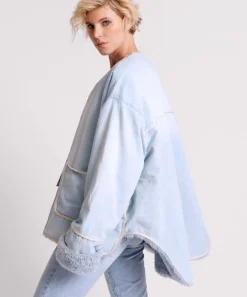 Jackets|ONE TEASPOON Blue Space Teddy Throwover Denim Jacket