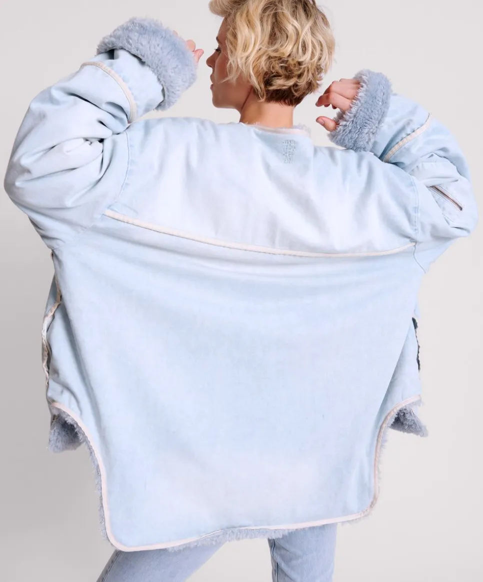 Jackets|ONE TEASPOON Blue Space Teddy Throwover Denim Jacket