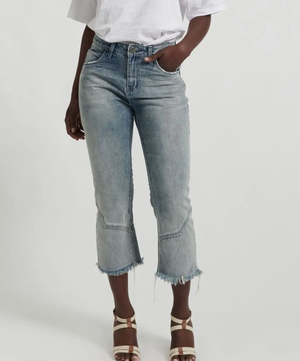 Denim Jeans|ONE TEASPOON Blue Storm Kicks Low Waist Kick Flare Jeans
