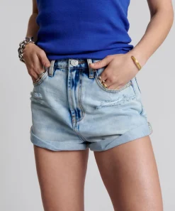 Denim Shorts|ONE TEASPOON Blue Tornado Bandit High Waist Denim Shorts