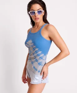 Tees & Tanks|ONE TEASPOON Blue X-Ray Rib Singlet