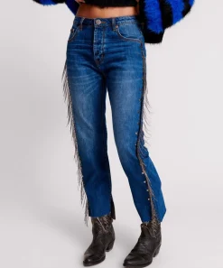 Denim Jeans|ONE TEASPOON Bluemoon Jewelled Hooligans Mid Waist Relaxed Jeans