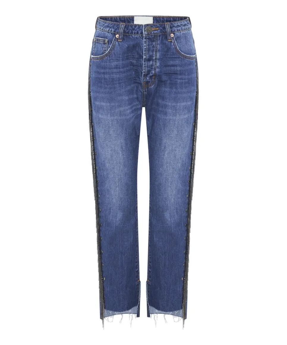 Denim Jeans|ONE TEASPOON Bluemoon Jewelled Hooligans Mid Waist Relaxed Jeans
