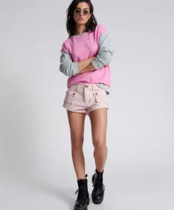 Denim Shorts|ONE TEASPOON Blush Cadet Bandits Low Waist Shorts