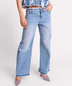 Denim Jeans|ONE TEASPOON Bolt Blue Lowriders Low Waist Wide Leg Jeans