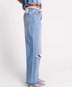 Denim Jeans|ONE TEASPOON Bolt Blue Lowriders Low Waist Wide Leg Jeans