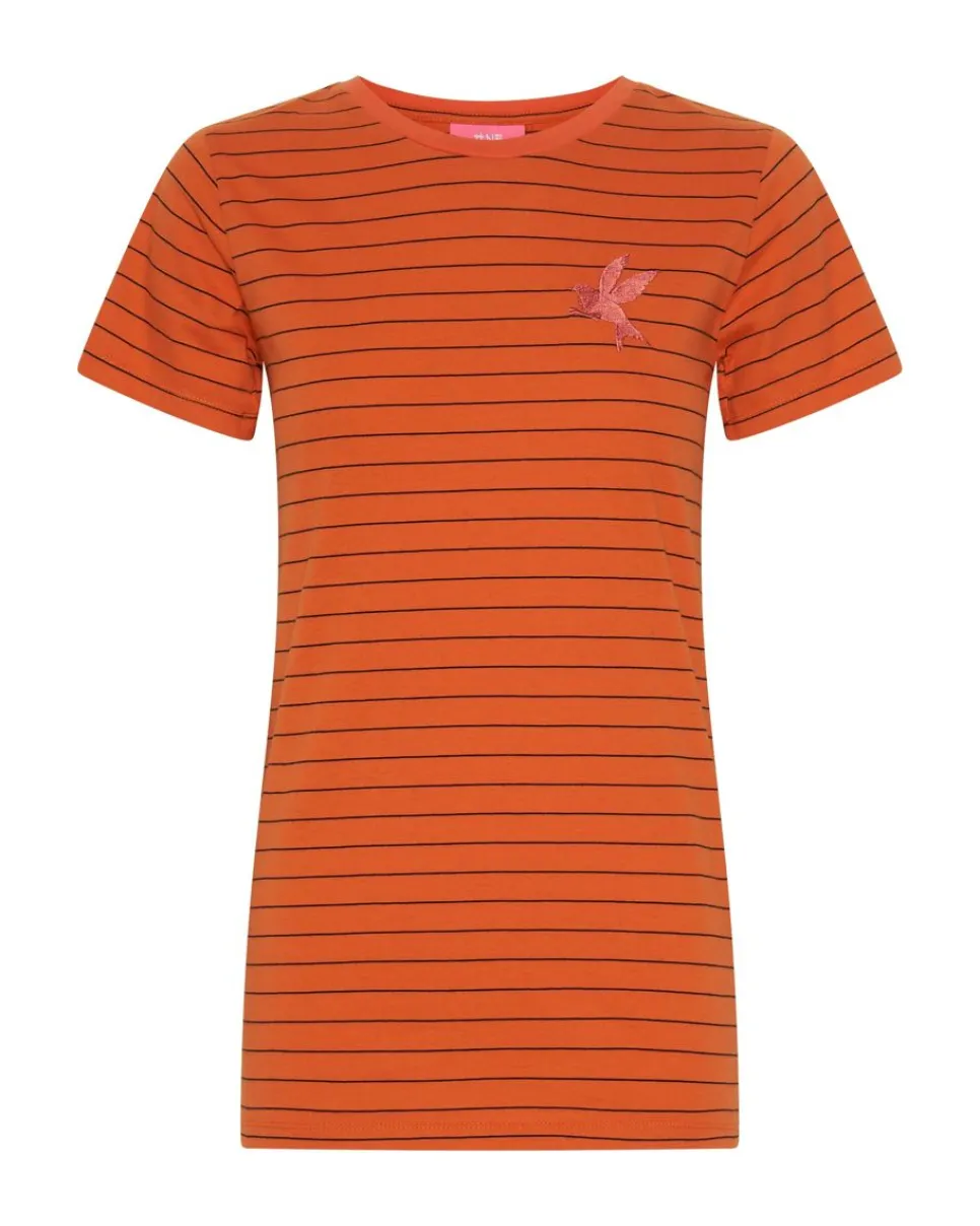 Basic Tees|ONE TEASPOON Bower Bird Embroidered Logo Fitted Tee