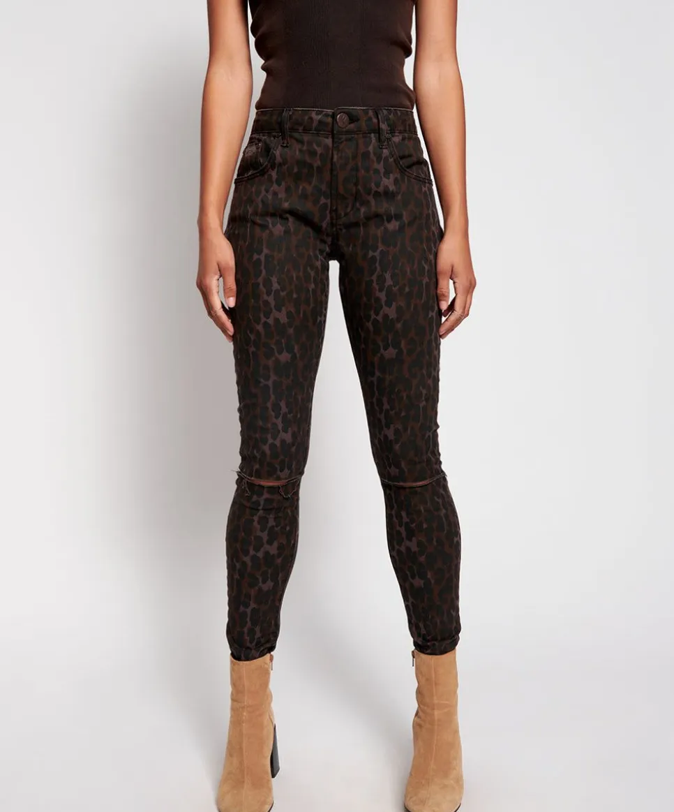 Denim Jeans|ONE TEASPOON Bronze Leopard Freebirds Ii High Waist Skinny Jeans