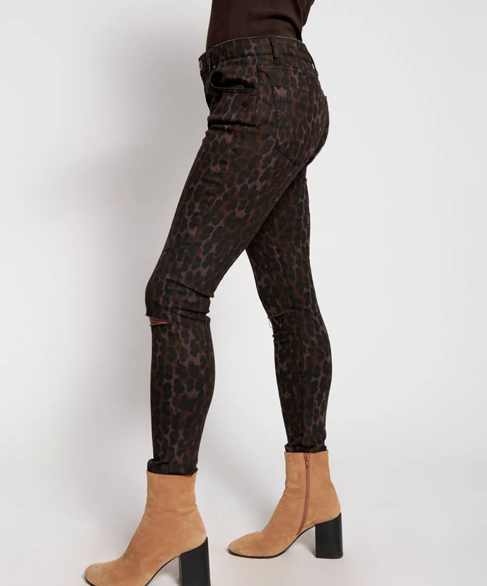 Denim Jeans|ONE TEASPOON Bronze Leopard Freebirds Ii High Waist Skinny Jeans