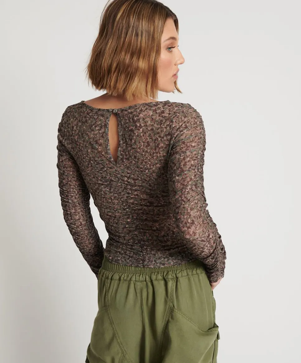 Tops|ONE TEASPOON Camo Night Fever Longsleeve Mesh Top