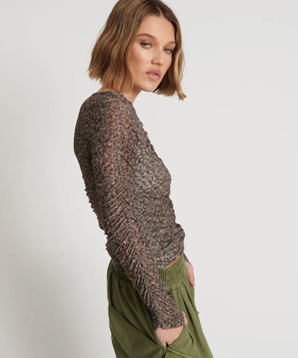 Tops|ONE TEASPOON Camo Night Fever Longsleeve Mesh Top