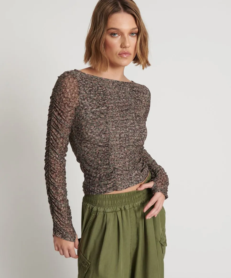 Tops|ONE TEASPOON Camo Night Fever Longsleeve Mesh Top