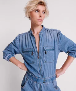 Denim Jumpsuits|ONE TEASPOON Chambray Romance Zipped Up Jumpsuit