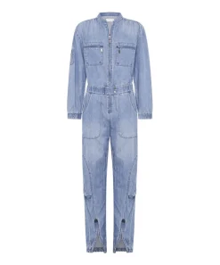 Denim Jumpsuits|ONE TEASPOON Chambray Romance Zipped Up Jumpsuit