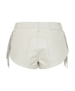 Bottoms|ONE TEASPOON Chaos Walking Fringed Leather Bandit Shorts