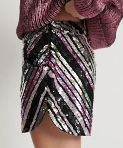 Bottoms|ONE TEASPOON Chevron Hand Sequin Party Shorts